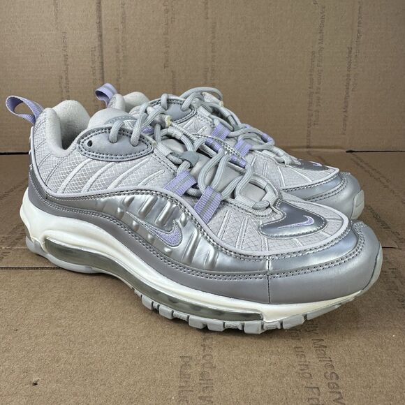 Nike Shoes Womens 6.5 Lilac Metallic Athletic Air Max 98 Silver BV6536-001 - Picture 3 of 8
